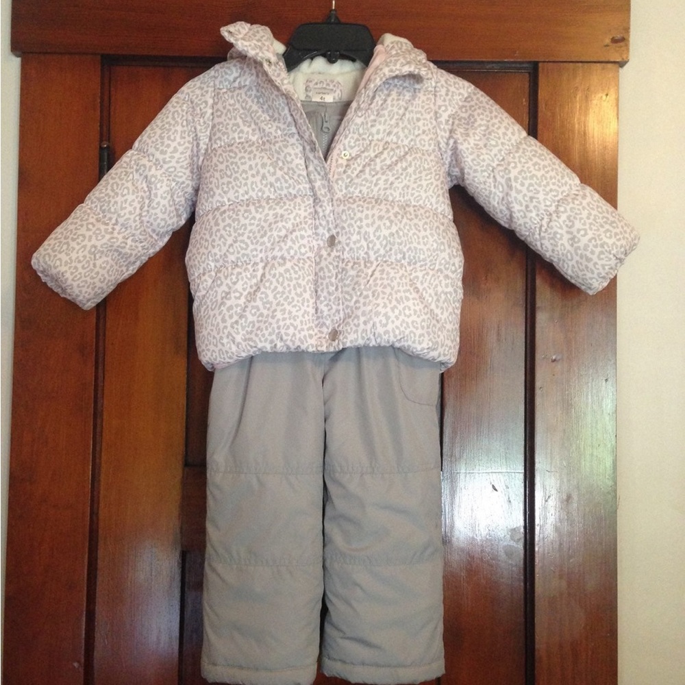 Carter’s Cheetah leopard winter coat and snow pant set